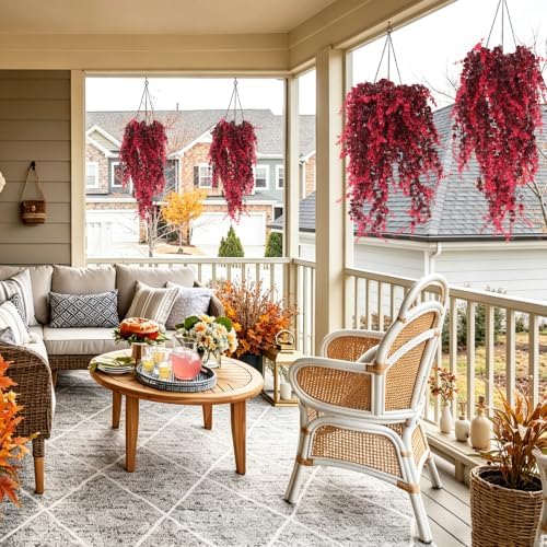 3Pcs Artificial Fall Hanging Monkey Plants Faux Draping Greenery, alternate view 2