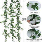 3Pcs Artificial Greenery Ivy Vines Kit, 6.5FT Odorless Silk Ivy Garland, Green Leaves Fake Hanging Plants, for, alternate