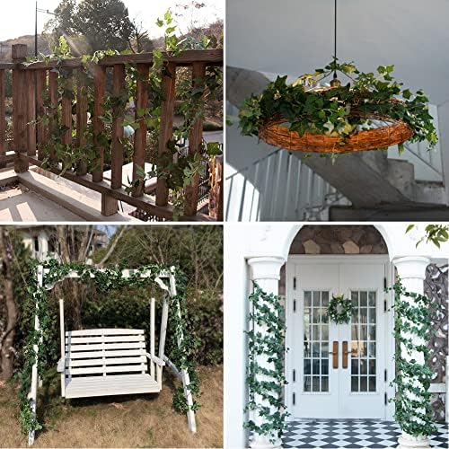 3Pcs Artificial Greenery Ivy Vines Kit, 6.5FT Odorless Silk Ivy Garland, Green Leaves Fake Hanging Plants, for, alternate