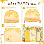 3PCS Baby Shower Arch Backdrop Covers A Little Honey is on the Way Happy Bee Days Decoration Honey Bees Baby, alternate view