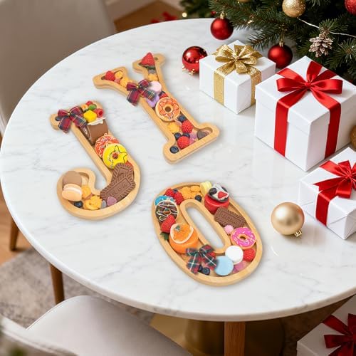 3PCS Bamboo Christmas Decorations Letters Charcuterie Board Box-(with 14 Balloons and Bow) Joy Charcuterie, alternate view 7