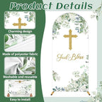 3Pcs Baptism Decorations God Bless Arch Backdrop Cover Bautizo Baptism Backdrop Banner 4ft 5ft 6ft Mi Bautizo, alternate view