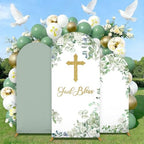 3Pcs Baptism Decorations God Bless Arch Backdrop Cover Bautizo Baptism Backdrop Banner 4ft 5ft 6ft Mi Bautizo, alternate view