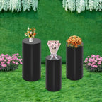 3PCS Black Cylinder Pedestal Stands for Party Round Metal Pedestal Display Stands Dessert Table Decoration, alternate view 4