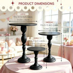 3Pcs Black Metal Cake Stand Set, Metal Round Dessert Display Riser for Wedding Party, Cupcake & Pastry Serving, alternate
