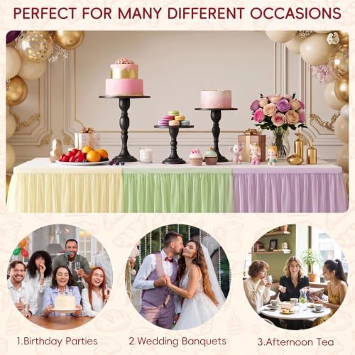 3Pcs Black Metal Cake Stand Set, Metal Round Dessert Display Riser for Wedding Party, Cupcake & Pastry Serving, alternate