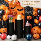 3PCS Black Spandex Cylinder Pedestal Stand Covers, Elastic Fitted Round Plinth Pillar Covers for Party Backdrop, alternate