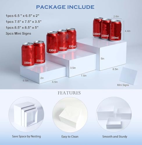3PCS Buffet Risers, Dessert table display set, Catering supplies buffet display, Acrylic risers display stands, alternate