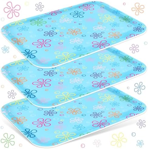 3Pcs Cartoon Sponge Serving Trays Under the Sea Flower Bubble Reusable Serving Dishes Melamine Platter Party