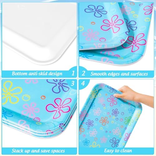 3Pcs Cartoon Sponge Serving Trays Under the Sea Flower Bubble Reusable Serving Dishes Melamine Platter Party, alternate view