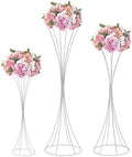 3PCS Centerpiece Stands Wedding Flower Stand, Floral Centerpiece(Silver) in Silver