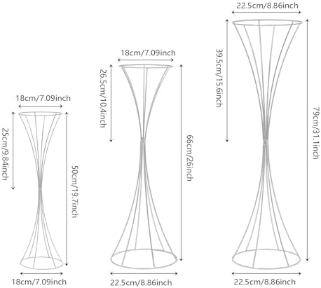 3PCS Centerpiece Stands Wedding Flower Stand, Floral Centerpiece(Silver) in Silver, alternate view 2