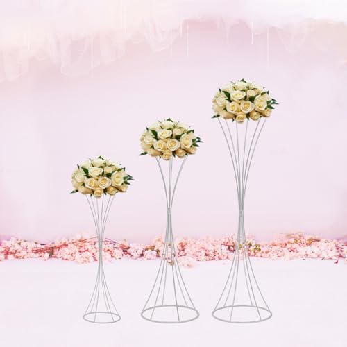 3PCS Centerpiece Stands Wedding Flower Stand, Floral Centerpiece(Silver) in Silver, alternate view 5