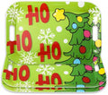 3Pcs Christmas Serving Trays 16.4 x 11 Inch Xmas Tree HOHOHO Snowflake Platter with Handles Reusable Green