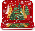 3Pcs Christmas Serving Trays Reusable Serving Dishes Gold Green Xmas Tree Snowflake Platter for Winter Party