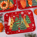 3Pcs Christmas Serving Trays Reusable Serving Dishes Gold Green Xmas Tree Snowflake Platter for Winter Party, alternate view