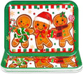 3Pcs Christmas Serving Trays Reusable Serving Dishes Red Green Gingerbread Man Platter for Xmas Party Sharing