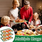 3Pcs Christmas Serving Trays Reusable Serving Dishes Red Green Gingerbread Man Platter for Xmas Party Sharing, alternate view