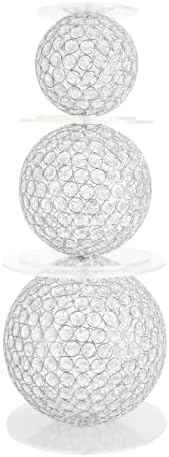 3PCS Clear Acrylic Cake Stand Sets Ball Cupcake Dessert Display Stand in Clear, alternate view 3