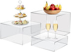 3Pcs Clear Buffet Risers Acrylic Boxes Display Food Risers for Buffet Table Platter Parties Weddings Catering