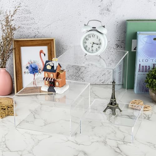 3Pcs Clear Buffet Risers Acrylic Boxes Display Food Risers for Buffet Table Platter Parties Weddings Catering, alternate view