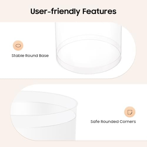 3Pcs Clear Cylinder Pedestal Stands for Party & Cake Stand, Clear Acrylic Round Pedestal Display Stand Plinth, alternate view