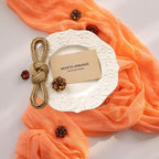 3Pcs Coral Peach Cheesecloth Table Runner 120 Inches for Party Home Decor, alternate view 3