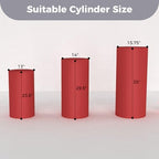 3pcs Cylinder Pedestal Covers for Birthday Party Decor, Red in Red, alternate view 2