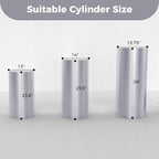 3pcs Cylinder Pedestal Covers for Birthday Party Decor, Silver in Sliver, alternate view 2