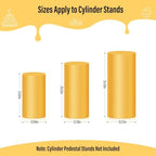 3Pcs Cylinder Pedestal Stand Covers, Gold Spandex Stretch Fit in Sizes(23in,29in,35in) in Gold, alternate view 2