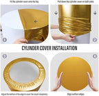 3Pcs Cylinder Pedestal Stand Covers, Gold Spandex Stretch Fit in Sizes(23in,29in,35in) in Gold, alternate view 6