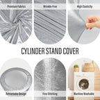 3Pcs Cylinder Pedestal Stand Covers, Sliver Spandex Stretch Fit in Sizes(23in,29in,35in) in Sliver, alternate view 4
