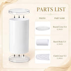 3Pcs Cylinder Pedestal Stands for Party with White Spandex Covers in White, alternate view 5