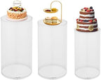 3PCS Cylinder Pedestal Stands, Round Cake Pedestal Display, Sturdy Display Stands Pillars, Cylinder Table