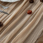 3Pcs Deep Beige Cheesecloth Table Runner 120 Inches for Party Home Decor, alternate view 3