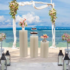 3PCS Different Height Foldable PVC Cardboard Centerpiece Display Stand in Milky White, alternate view 2