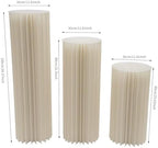 3PCS Different Height Foldable PVC Cardboard Centerpiece Display Stand in Milky White, alternate view 3