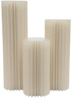 3PCS Different Height Foldable PVC Cardboard Centerpiece Display Stand in Milky White, alternate view 4