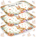 3Pcs Easter Serving Trays 13 x 10 Inch Watercolor Bunny Egg Flower Platter Vintage Spring Rabbit Serving Dishes