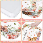 3Pcs Easter Serving Trays 13 x 10 Inch Watercolor Bunny Egg Flower Platter Vintage Spring Rabbit Serving Dishes, alternate