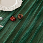 3Pcs Emerald Green Cheesecloth Table Runner 120 Inches for Party Home Decor, alternate view 4