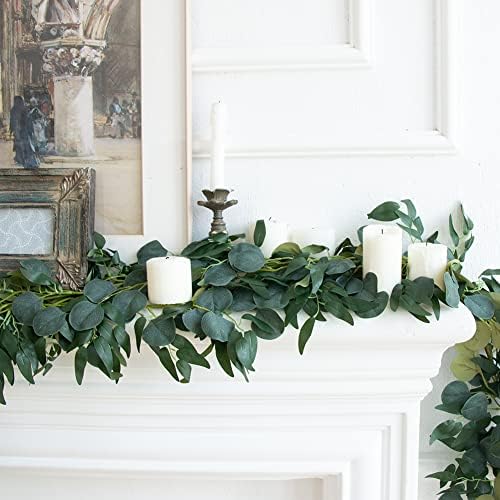 3Pcs Fake Eucalyptus Vines, 6.5FT Silk Ivy Garland, Odorless Lush Green Leaves Artificial Hanging Plants, Boho, alternate