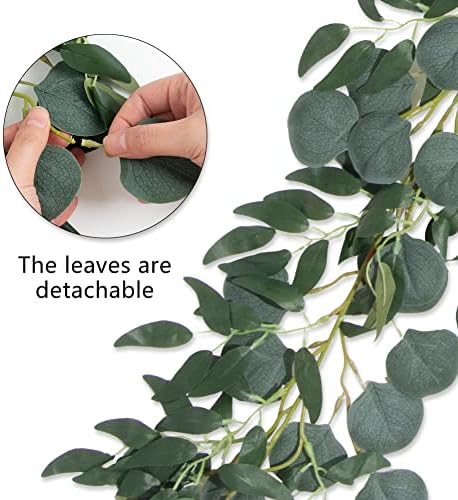 3Pcs Fake Eucalyptus Vines, 6.5FT Silk Ivy Garland, Odorless Lush Green Leaves Artificial Hanging Plants, Boho, alternate
