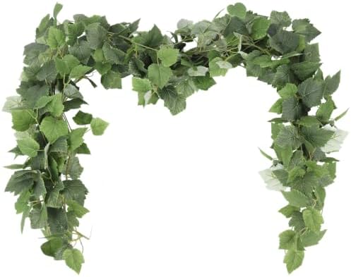 3Pcs Fake Vines Artificial Grape Leaves Ivy Greenery Garland 5.9FT