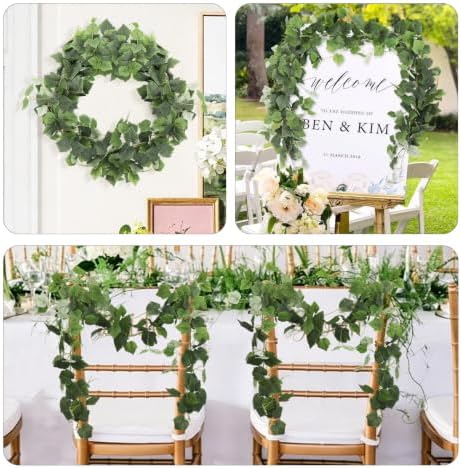 3Pcs Fake Vines Artificial Grape Leaves Ivy Greenery Garland 5.9FT, alternate view 4
