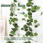 3Pcs Fake Vines Artificial Grape Leaves Ivy Greenery Garland 5.9FT, alternate view 5