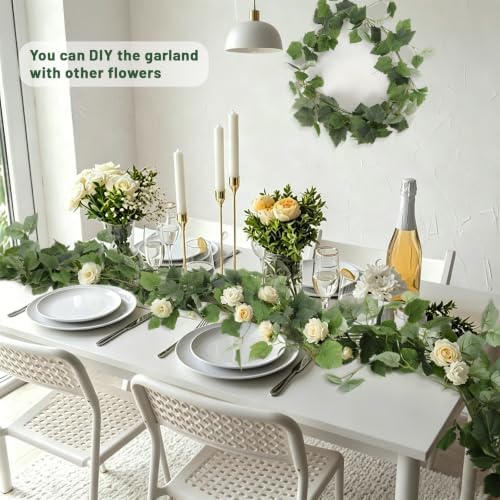 3Pcs Fake Vines Artificial Grape Leaves Ivy Greenery Garland 5.9FT, alternate view 6