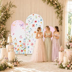3Pcs Floral Backdrop Decoration Wildflowers Arch Backdrop Cover Set Spring Wildflower Theme Party Decor for, alternate view 6