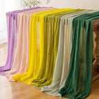 3Pcs Forest Green Cheesecloth Table Runner 120 Inches for Party Home Decor, alternate view 6
