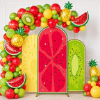3Pcs Fruit Arch Backdrop Cover Summer Birthday Party Decoration Watermelon Kiwi Pineapple Milk Silk Fitted Arch